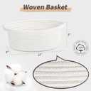 Pro Goleem Small Woven Basket with Gift Bags and Ribbons Durable Baskets for Mothers Day Gifts Empty Small Rope Basket for Storage 12"X 8" X 5" Baby Toy Baskets with Handles, White