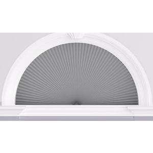 Myshade Arch Window Shades Half Circle Blackout Cellular Shades Cordless No Drill Blinds for Windows Half Moon Honeycomb Fabric No Tools Room Darkening Shades Easy Install (2 Pack Grey 24" X 48")