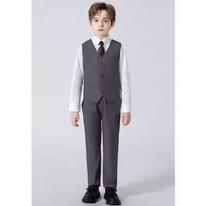 YuanLu Boys Suit Dress Clothes Ring Bearer Outfit Homecoming Dresses Boy Vest and Pants Set for Kids Wedding Tuxedo Suits, Size: 4T