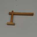 MyGift Plate Display Stand, Rustic Acacia Wood Tabletop Saucer Rack, Folding Picture Frame Holder Easel