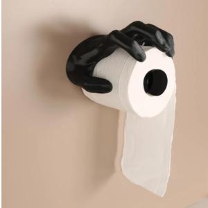 Toilet Paper Holder GothicToilet Paper HolderEasy to Install Toilet Paper Holder in BathroomFun Bathroom Decor, 3D Ghost Hand Toilet Paper HolderHalloween Decor Suitable for Large Paper Rolls, Black
