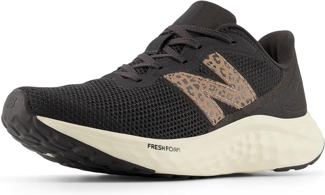 New Balance Women's Fresh Foam Arishi V4 Running Shoe (7, Black Cement/Flat Taupe/Angora)
