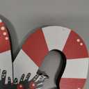 Kasyat 3 Pack Christmas Candy Cane Table Decor Christmas Wooden Decorative Sign Red and White Stripes Candy Cane Xmas Tiered Tray Decor Farmhouse Table Centerpieces Block Set for Home Shelf