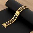 Wearlizer Tortoise Resin Compatible with Apple Watch Bands 38/40/41/42mm Womens, Wristbands Gold Stainless Steel Replacement Classic Strap Metal iWatch Series 11 10 9 8 7 6 5 4 3 SE/Ultra 3 2 1