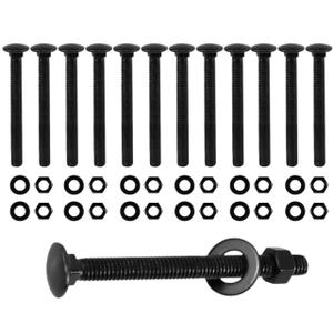 CNQLIS 3/8" x 3-1/2" Carriage Bolts Kit, 25PCS Black Carriage Bolts, Rust Resistance Galvanized Carriage Bolt