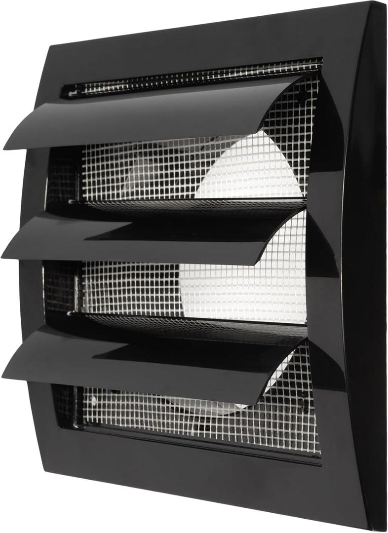 Repa Market ABS Plastic Black 4 Inch Dryer Vent Cover Outside, 4 Inch Exhaust Vent Cover with Flaps and Insect Screen for Walls or Ducting, Outside Vent Covers for House, Kitchen, Exterior Wall Vent