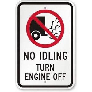 Ylens Garage Decor Sign No Idling - Turn Engine Off (with No Idling Graphic) Safety Sign Caution Warning Sign Tin Metal Decor Sign 8x12