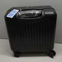 Lekebobor 16 Inch Small Carry on Luggage with Wheels, Airline Approved Hard Shell Suitcase with TSA Lock Front Pocket for Travel for Women Men, Black - Missing Key