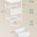 SONGMICS Nightstand with Charging Station, 1 Fabric Drawer
