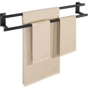 Alise Bathroom Double Towel Bar, 32 Inch Wall Mount Towel Holder, Towel Racks for Bathroom, SUS304 Stainless Steel Towel Hanger, Thickened Pipe with Strong Load-Bearing Capacity, Matte Black