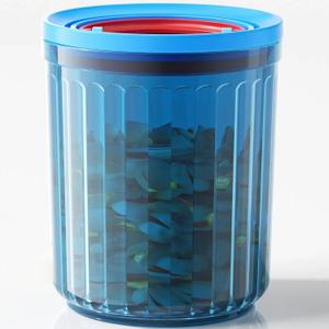 Small Airtight Food Storage Container with Lids BPA Free Plastic Sugar Tea Ground Coffee Canisters for Beans Nut Spice Snack Stackable Dishwasher Safe Patented Pull Snap Lock Sealed Design 24oz