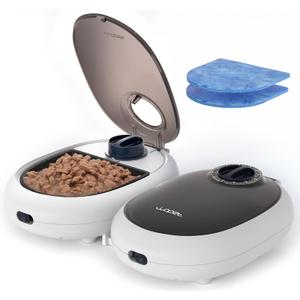 WOPET Automatic Cat Feeder 48H Programmable Pet Food Dispenser with Ice Pack for Freshness, Yogurt & Canned Meals Perfect for Cats, Kittens & Small Dogs