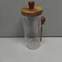 ANSQU 34oz Glass Jar with Wooden Lid & Spoon, Food Storage Containers Coffee Jar Coffee Grounds Container, Food Storage Canister, Kitchen Pantry Storage Container