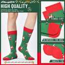 HSELL Mens Fun Patterned Dress Socks Funny Novelty Crazy Design Cotton Socks Gift for Men (One Size, 4 Pairs - Christmas)