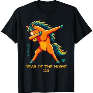 Dabbing Horse Lunar Chinese New Year of The Horse 2026 T-Shirt
