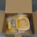 SUSTEAS Rotary Cheese Grater with Handle - Vegetable Shredder with 5 Well-designed Blades & Strong Suction Base,Round Mandoline Slicer & Food Chopper for Kitchen,with Blade Storage Box(Yellow)