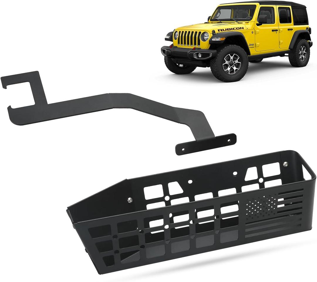 MAIKER Metal Front Seat Brackets Tactical Organizer and Storage Tray Compatible with 2018-2024 Wrangler JL & 2020-2024 Jeep Gladiator JT