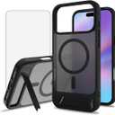 Asuwish Phone Case for iPhone 17 Pro Max 6.9 inch, Compatible with Magsafe Magnetic, Tempered Glass Screen Protector, Stand Shockproof Protective Cell Cover i Phone17 17Pro i17 ProMax 17ProMax Black