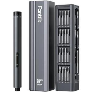 Fanttik E1 Max Electric Screwdriver, Mini Precision Screwdriver Set, 50 Magnetic Bits, Magnetic Storage, 5/32‘’Hex, Repair Tool Kit for Electronics Phone Camera Laptop Watch (Grey)