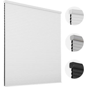 Joydeco Cordless Cellular Shades, Blackout Honeycomb Blinds for Indoor Windows, Thermal Insulated Noise Reduction (White, 25" W x 48" H)