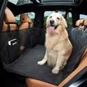 Dog Car Seat Cover for Back Seat, Hard Bottom Holds 500LBS, Back Seat Extender for Dogs for SUV, Car, Dog Seat Cover for Back Seat, Waterproof Backseat Pet Cover for Dogs, Mesh Window, Storage Pockets