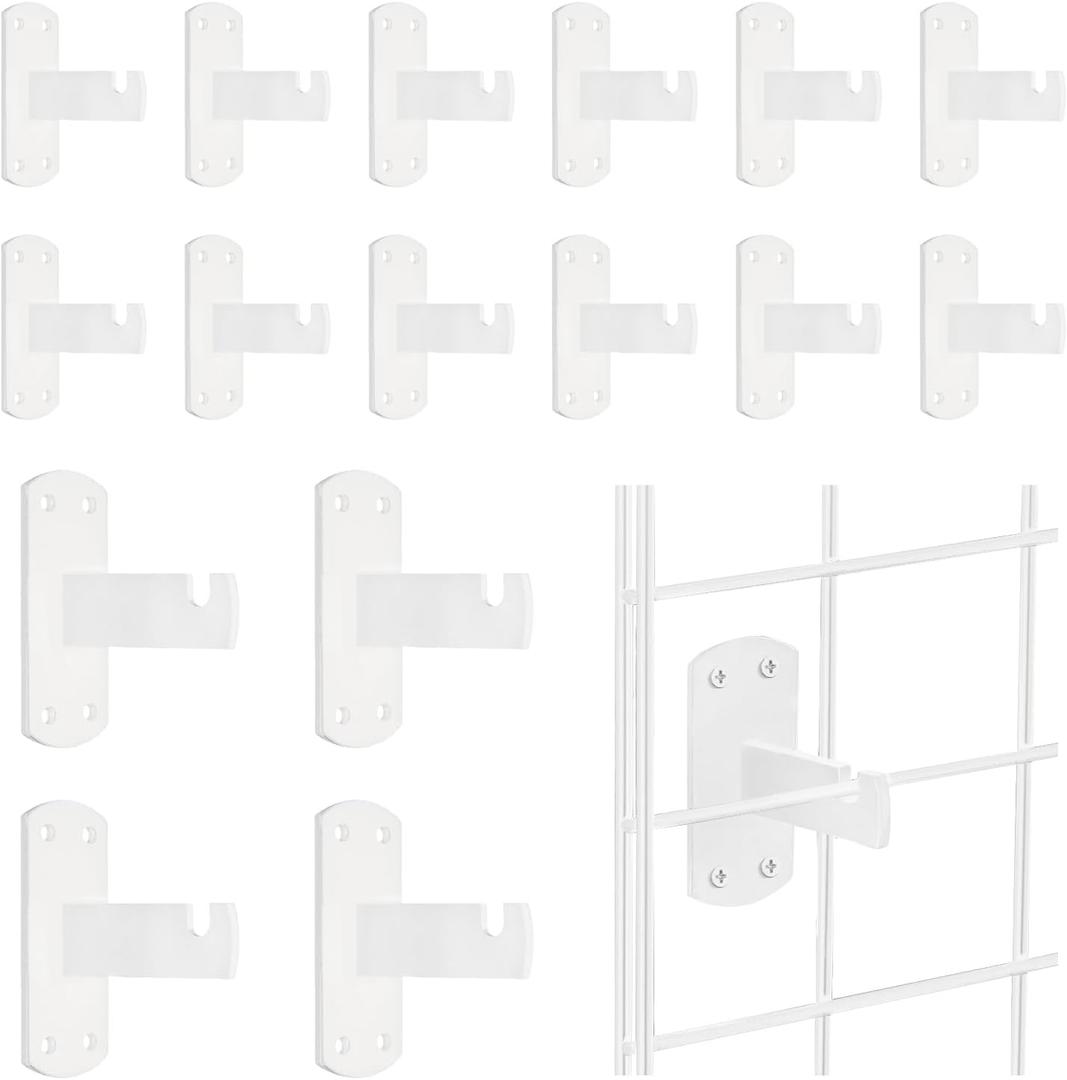 Gridwall Mount Brackets for Grid or Slatgrid Panels Box of 16 Pcs White