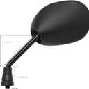 OEM Style Motorcycle Mirrors, Universal 10mm Rear View Mirror with Adapter, Side Mirrors for Street Bike Moped ATV Snowmobile and Scooter