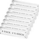 Geetery 8 Pcs Acrylic Office Desk Name Plate Personalized Clear Acrylic Block Double Sided Table Name Plate Holder Business Magnet Frame DIY Desktop Holder Accessories Decor (2" x 8")