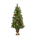 4-ft Pre-lit Slim Artificial Christmas Tree with White LED Lights