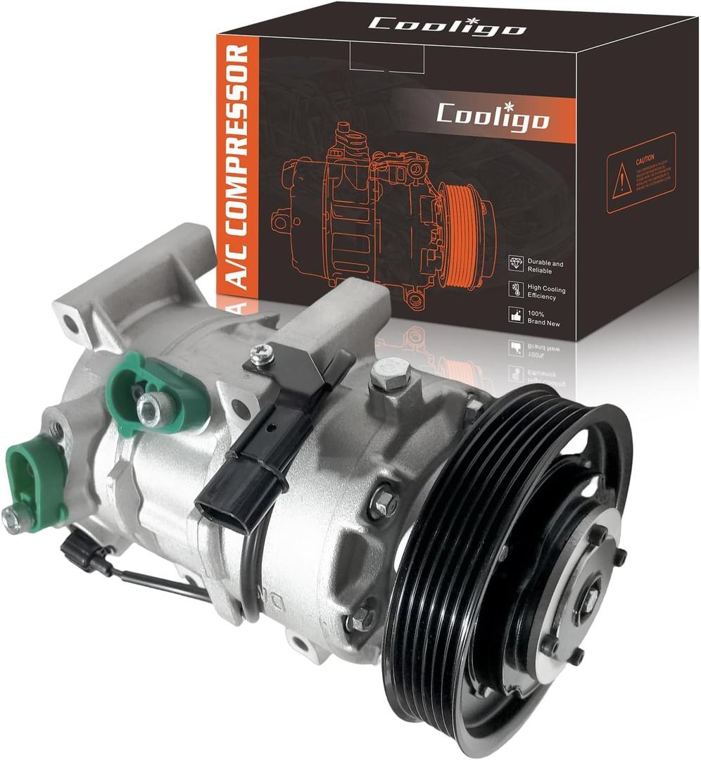 A/C Air Conditioner Compressor Fit for 2012-2017 Hyundai Accent, 2012-2017 Kia Rio 1.6L L4 with A/C Clutch,Replaces 977011R100, 977011R100DR, 977011W600