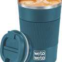WETOWETO 12oz Stainless Steel Coffee Tumbler, Travel Coffee Mug, Insulated Coffee Mug with Lid, Spill Proof Coffee Cup, Portable Thermal Mug, Reusable Coffee Cup for Hot and Cold (Blue)
