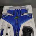 4DRC Foam RC Plane for Kids Adults, Remote Control Airplane RC Jet Helicopter Drone Plane for Kids Adults Beginner, Easy to Fly RC Fighter, Remote Control Aircraft with Automatic Balance Gyro (Blue-2 Batteries)