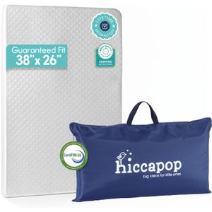 Hiccapop Playard Mattress Pad (38"x26"x1"), Playpen Pad, Portable Crib Mattress with Carry Bag, 1" Thick