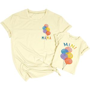 Mommy and Me Matching Shirt Birthday Matching Family Shirts Mother Daughter Son Matching Tees Birthday Girl Boy Tops (Beige)