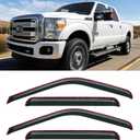 in-Channel Window Rain Guards for 1999-2016 Ford F250 F350 F450 F550 Super Duty SuperCrew Cab, Window Visors Vent Guard Shades Deflectors, 4-Fullsize-Door
