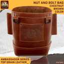 Graintex Nut & Bolt Bag Ambassador Series, Top Grain Leather, Tool Bag, Tool Belt for Ironworker Tools, Durable and Versatile Nut & Bolt Organizer for Professional Use