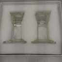 Crystal Candle Holders Pack of 2, Clear Crystal Taper Candlesticks Holders, Table Centerpiece Home Decor for Wedding, Dining, Party(4.9in Tall)