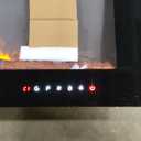 68" Electric Fireplace Wall Mounted and Recessed with Remote Control, 750/1500W Ultra-Thin Wall Fireplace Heater W/Timer Adjustable Flame Color and Brightness, Log Set & Crystal Options