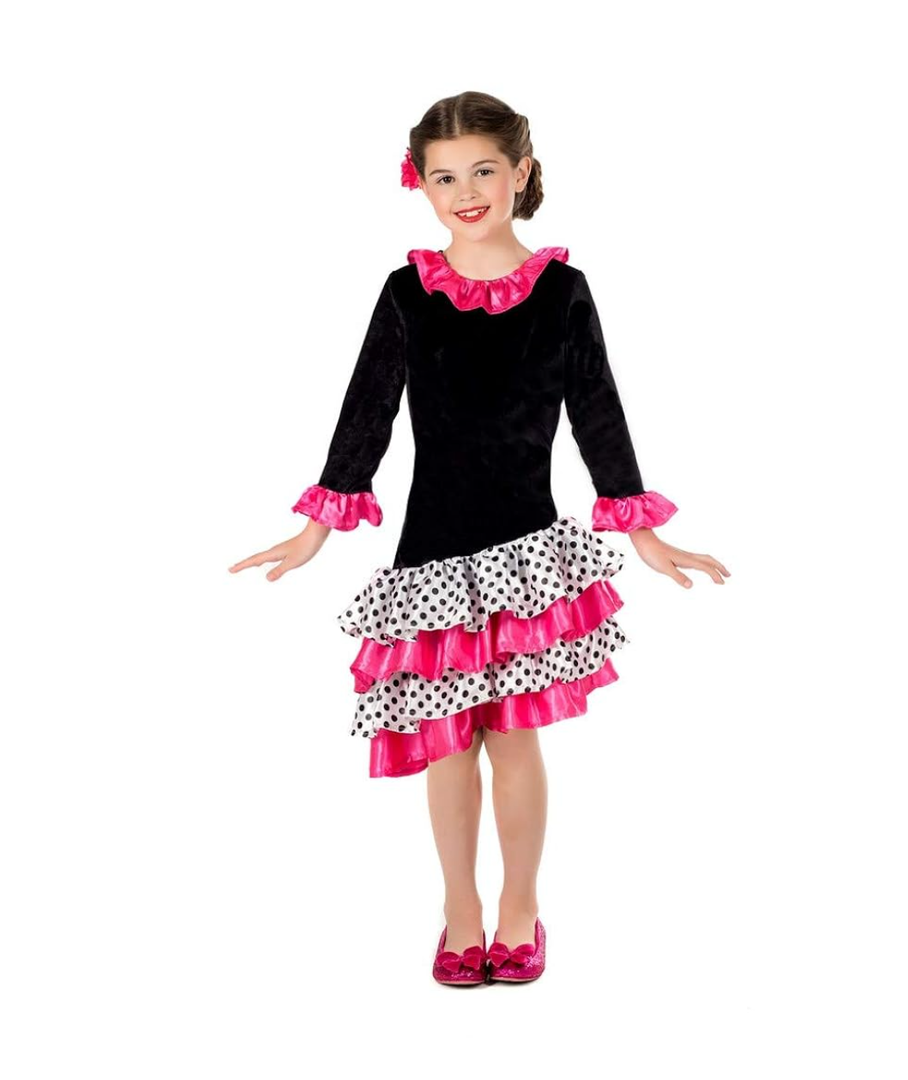 fun shack Kids Flamenco Dancer Costume Childrens Spanish Dance Dress Halloween Girls Book Character Costumes for Kids S