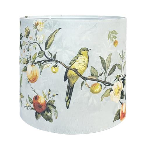 Haultop Small Table Lamp Shade, 8.7x8.7x7.9in Fabric Lamp Shade, Printed Floral and Bird Print Drum lamp shades, 1 Pack Lampshades for Table Lamp, Support Spider and E26/E14/E12 Base