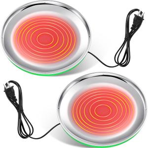 2 PCS Chicken Water Heater for Winter 110V 38W Poultry Drinker Heater Base Surface Temperature can Reach About 140 Fahrenheit Degree Chicken Waterer Electric Deicer Heated Base (Green)