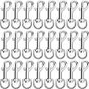 Therwen 24 Pcs Swivel Snap Hooks for Dog Leash Heavy Duty 2.76 Inch Flag Clasp Single Ended Clip Hooks Multipurpose Bolt Snap for Keychain Camera Strap Linking Pet Leash(Classic Style,0.59")