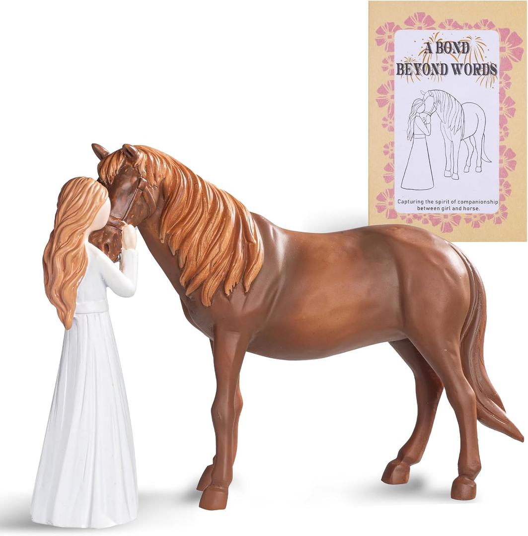 Horse Gifts for Women, Embrace The Horse Hand Painted Resin Sculpture, for Cowgirls and Equestrians