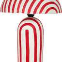 Tov Furniture Maiori Black Striped Papier Mache Table Lamp