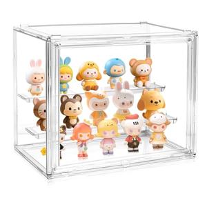 Acrylic Display Case for Collectibles Clear Display Box for Figures with Magnetic Door, Stackable Design, Dustproof, Miniature Display Shelf for Action Figures,Display Box Display Case(1PCS)