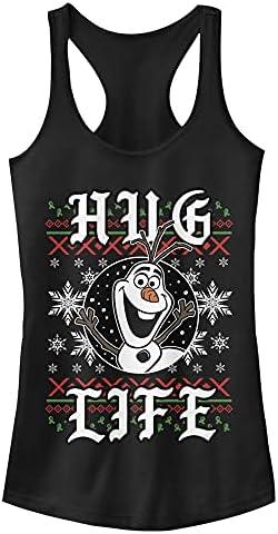 Disney Girls Frozen Hug Life Olaf Slim Fit, Scoop Hem Racerback Tank, S