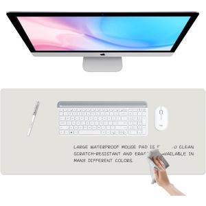 Dry Erase Desk Mat, Waterproof Desk Pad, Erasable Writing White Board for Making Plans, Non-Slip Large Desktop Protector for Office, Home, School 31"x13" (Grey)