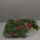 6 FT Christmas Norfolk Pine Garland Real Touch Artificial Greenery Garland Faux Pine Garlands for Mantel Fireplace Table Stairs Indoor Outdoor Christmas Decor, Bonus Gold Ribbon with LED Lights