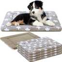 VitalCozy 4 Pcs Dog Crate Pads, Ultra Soft Warm Washable Anti-Slip Kennel Bed Mat for Pets, Reversible, Replaceable, Cozy Cage Liner for Small Medium Large Dogs and Cats(18 x 24 x 1.6 Inch,Apricot)