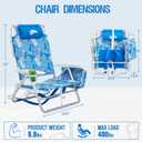Old Bahama Bay Backpack Beach Chair, Aluminum Lightweight Reclining 5-Position Lounge Chair for Adults Heavy Duty Support 400 LBS Portable Folding with Cooler Bag Camping Chair for Sand Outdoor